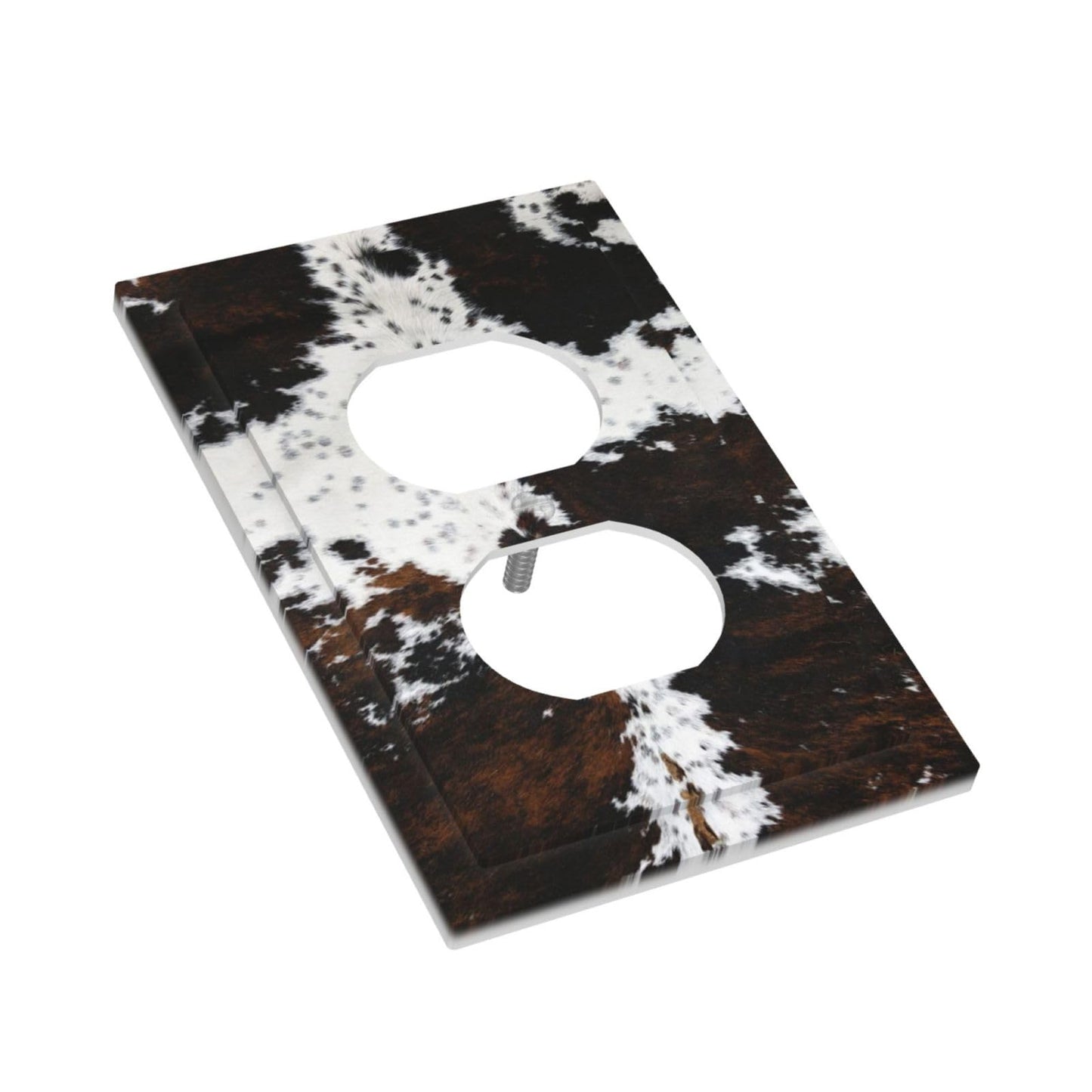 XFYGBY Decorative Outlet Covers West Highland Cow Hide Pattern 1 Gang Duplex Light Switch Cover Plate Unique Wall Plate Electrical Switch Plate Covers for Bedroom Home Decor (2 Pack)