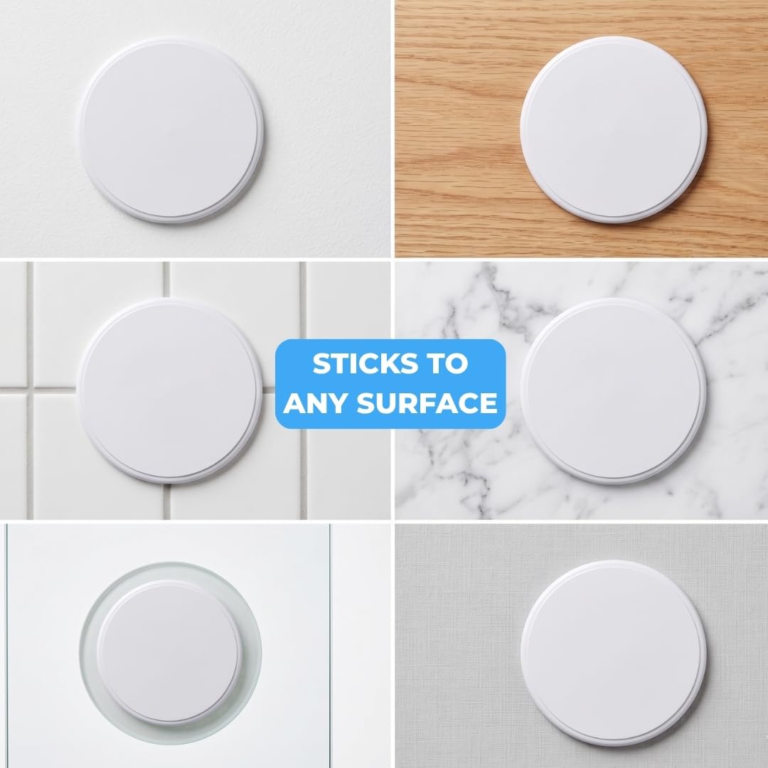 5 Pack - Door Stoppers for Wall - 5 Inch Door Knob Wall Protector, Self Adhesive Peel and Stick Door Bumper, Wall Protectors from Door Knobs, Anti Slam, White