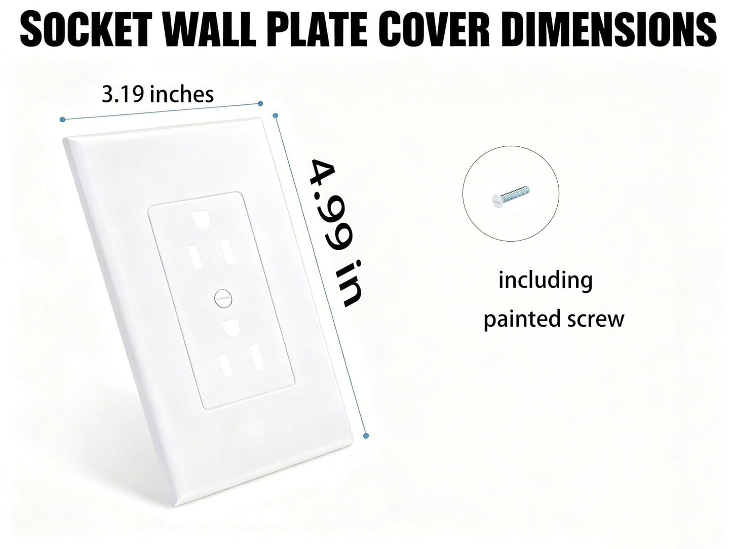 ZEFTV 10 Pack Duplex Outlet Covers Wall Plates 1-Gang Switch Outlet Electrical Cover Plate Unbreakable Thermoplastic Faceplate for Light Receptacle Outlet Switch, White