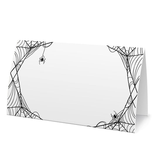 FZ-a20 Halloween Food Tent Labels (25 Pack) - Table Place Cards for Banquet, Buffet Food Label, Party