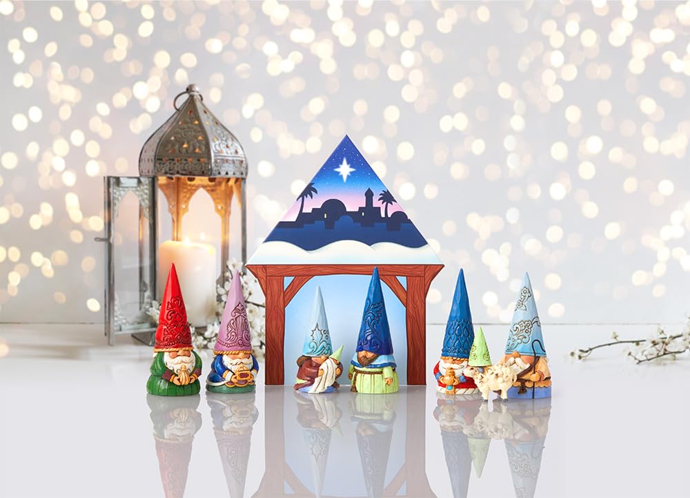 Enesco Jim Shore Heartwood Creek Small but Miraculous Gnome Christmas Pageant Scene Figurine Set, 3.125 Inch, Multicolor