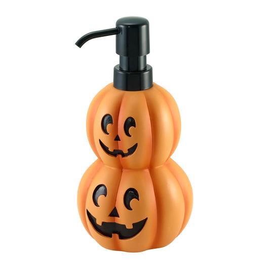 Avanti Linens – Soap Dispenser, Decorative Lotion Pump for Bathroom or Kitchen Countertop, Hand Painted Resin Halloween Decor (Stacked Pumpkins)
