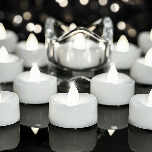 merrynights LED Candles, Tea Lights Candle Battery Operated, 100-Pack 200+Hours Flameless Tealight Candle, Realistic Tea Lights for Halloween Christmas Wedding, Pure White Light