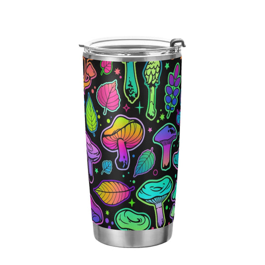 Yasala Tumbler Magic Mushroom Halloween Insulated Coffee Cup Beverage Container Travel Mug with Straw and Lid Double Wall Stainless Steel 20oz Holiday Gift