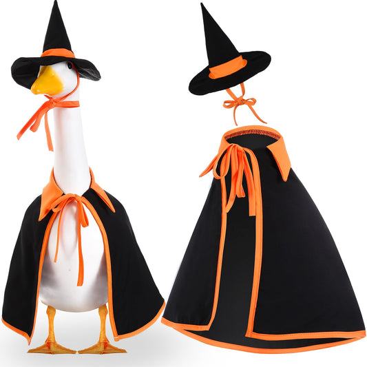 Silicherry Halloween Goose Outfit for 23" Cement Lawn Porch Goose Cloths Plastic Statue Clothing for Yard Lawn Decor(Witch)