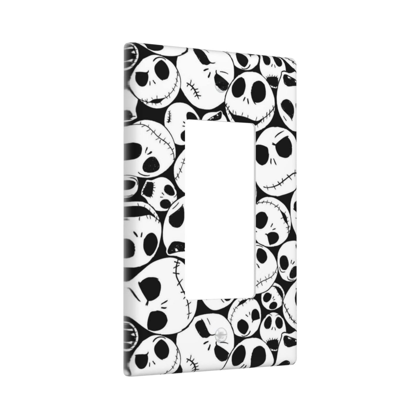 Halloween Skull Wall Plate Decorative Single Rocker 1-Gang Outlet Light Switch Cover Decorator Art Print Faceplate 4.6" x 2.8"
