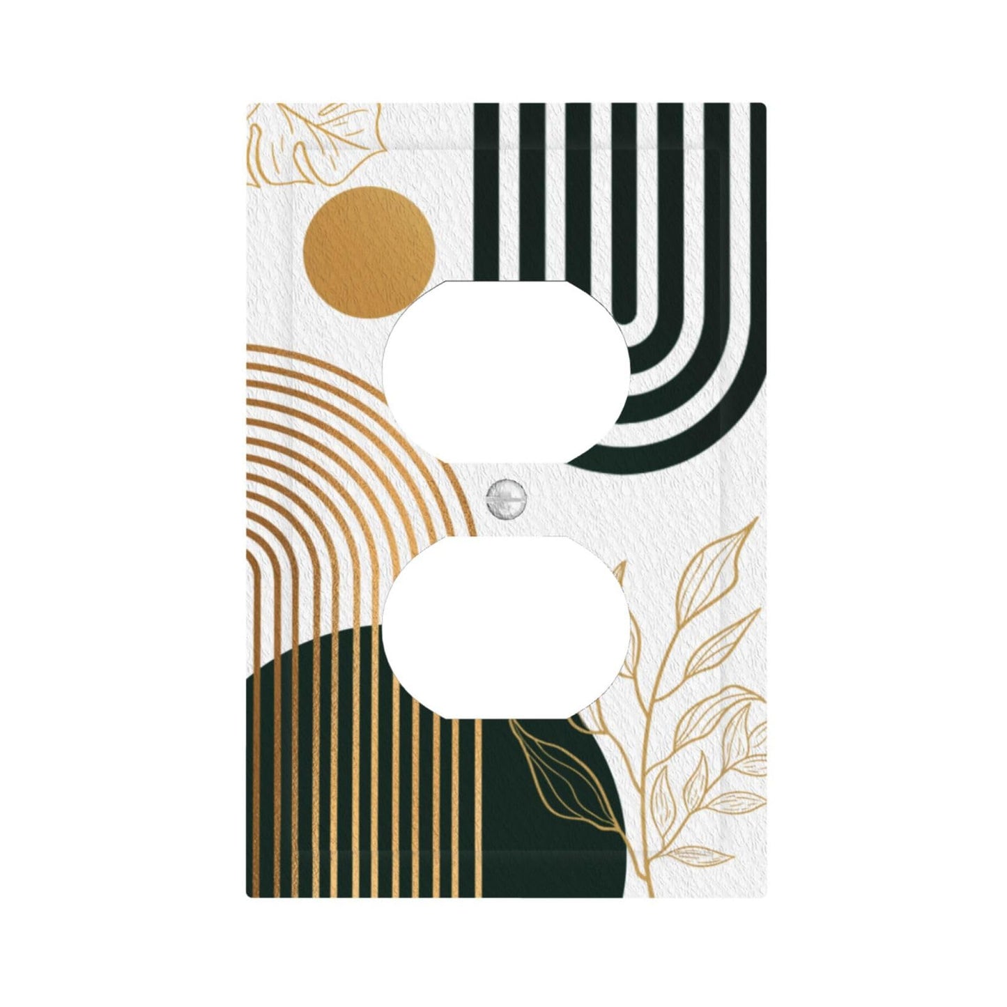 JDAKHD Mid Century Boho Decorative Outlet Covers Abstract 1 Gang Duplex Decorative Wall Plate Modern Sun Minimalist Aesthetic Arch Curve Leaves Geometric Light Switch Plate Covers Faceplate