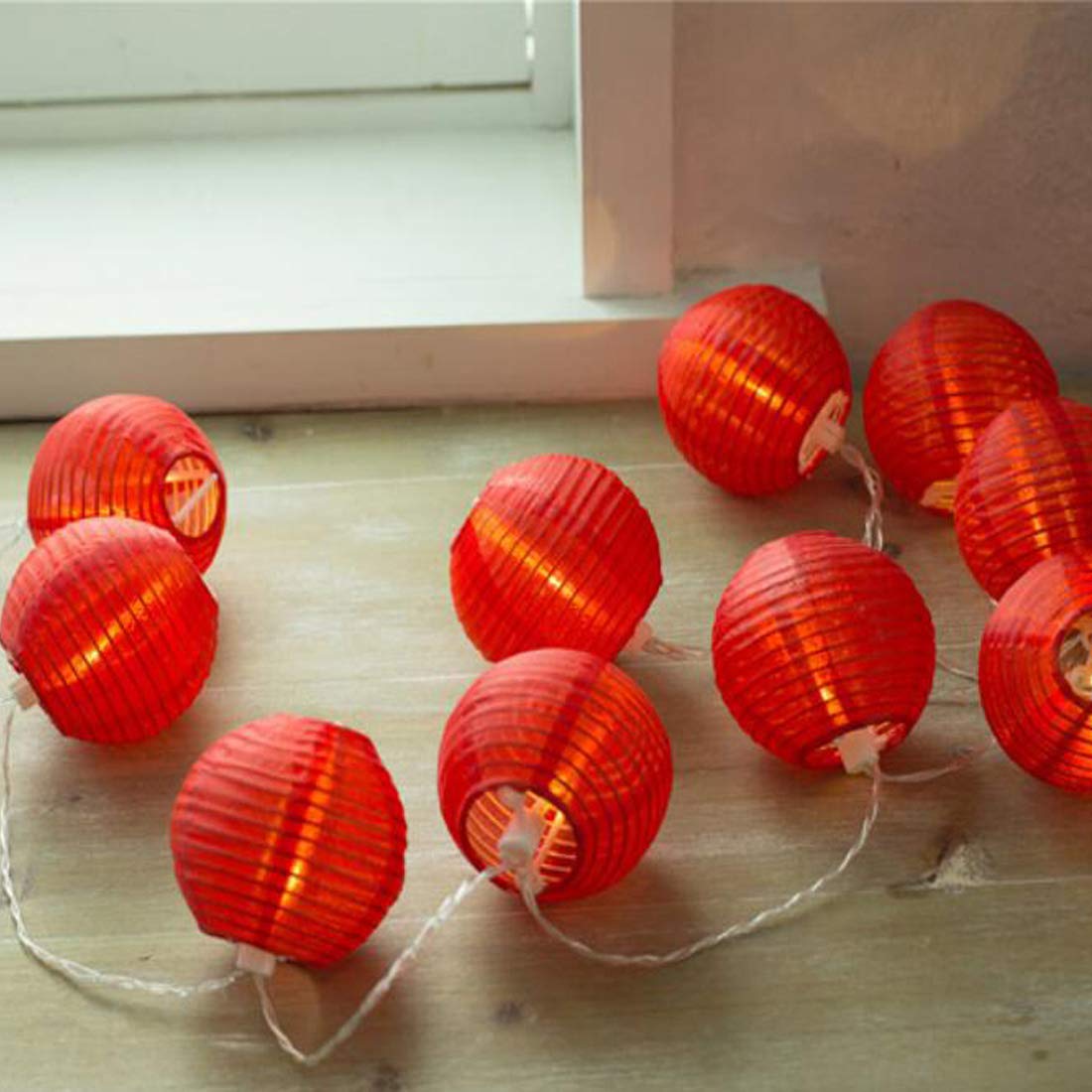 Amants01 Red Lantern String Lights 13.12 ft 20 LEDs Battery Operated Hanging Lanterns String Lights for Chinese New Year,Spring Festival,Wedding,Party Decoration,Christmas