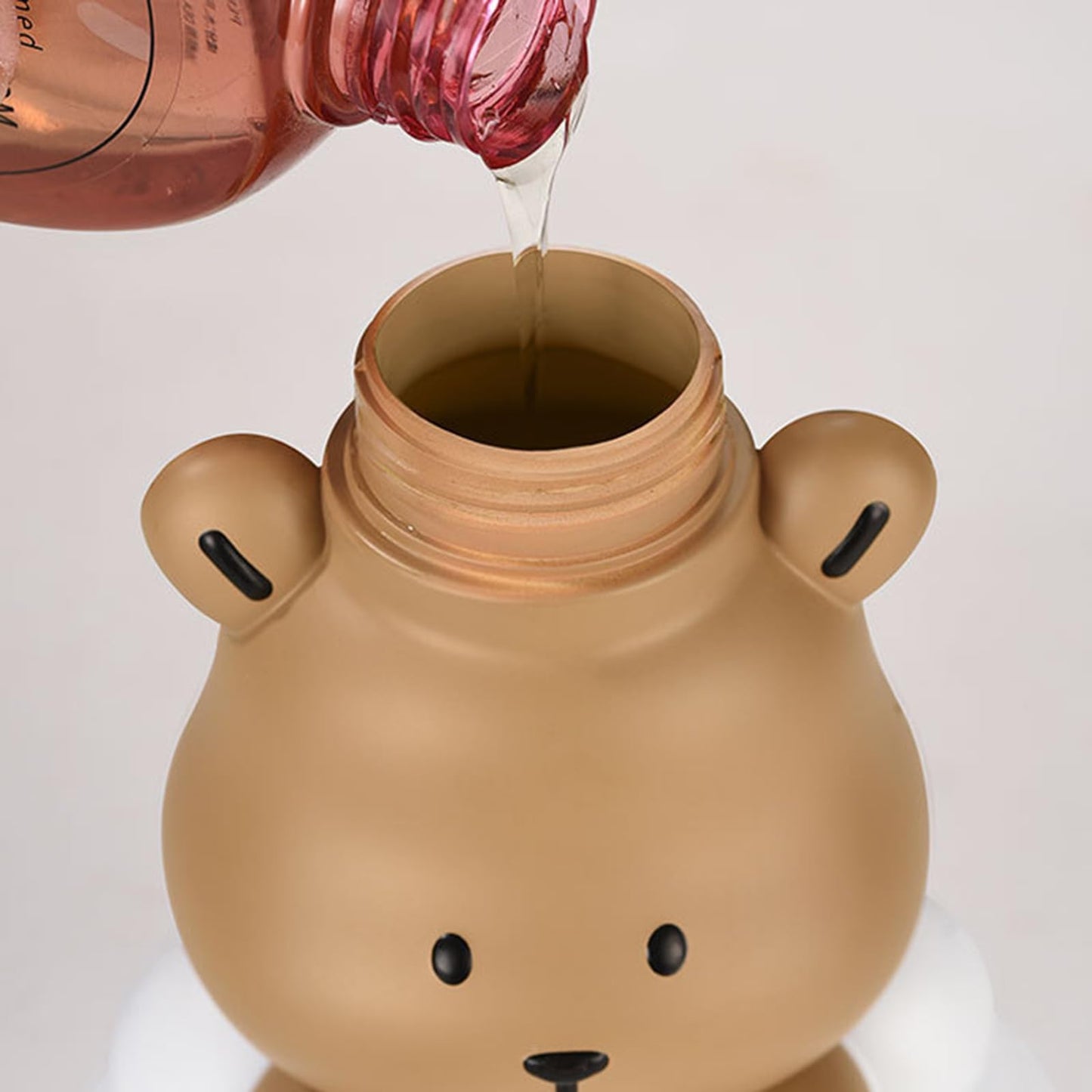 Meiliyizu Pump Bottle, Cartoon Bear Shaped Foam Soap Dispenser Foam Dispenser for Bathroom Refillable Hand Sanitizer and Shampoo Pump Bottle, Bear paw bottle brow