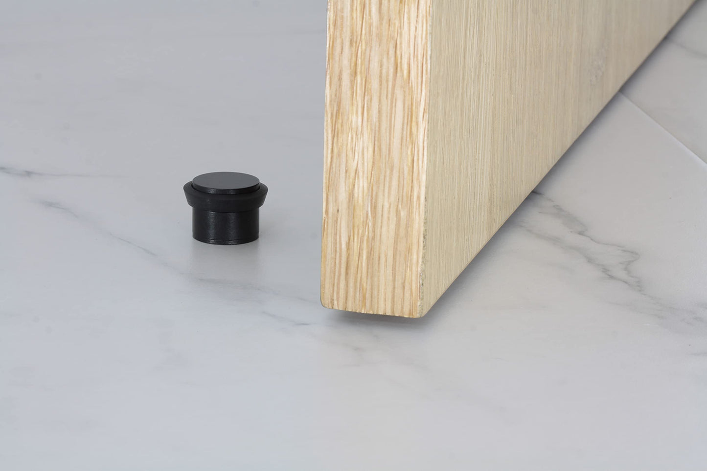 EVI Herrajes | Black Door Stopper - Adhesive Installation - Black Rubber Protector - W=0.94 x H=0.79 Inch Door Stop