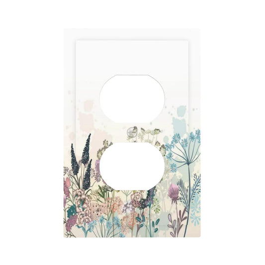 Sghxwp Decorative Outlet Covers Watercolor Floral Colorful Plants Wild Flower 1 Gang Wall Plate Cover Receptacle Duplex Light Switch Cover Plate Single Dual Plug Covers Electrical Switchplate