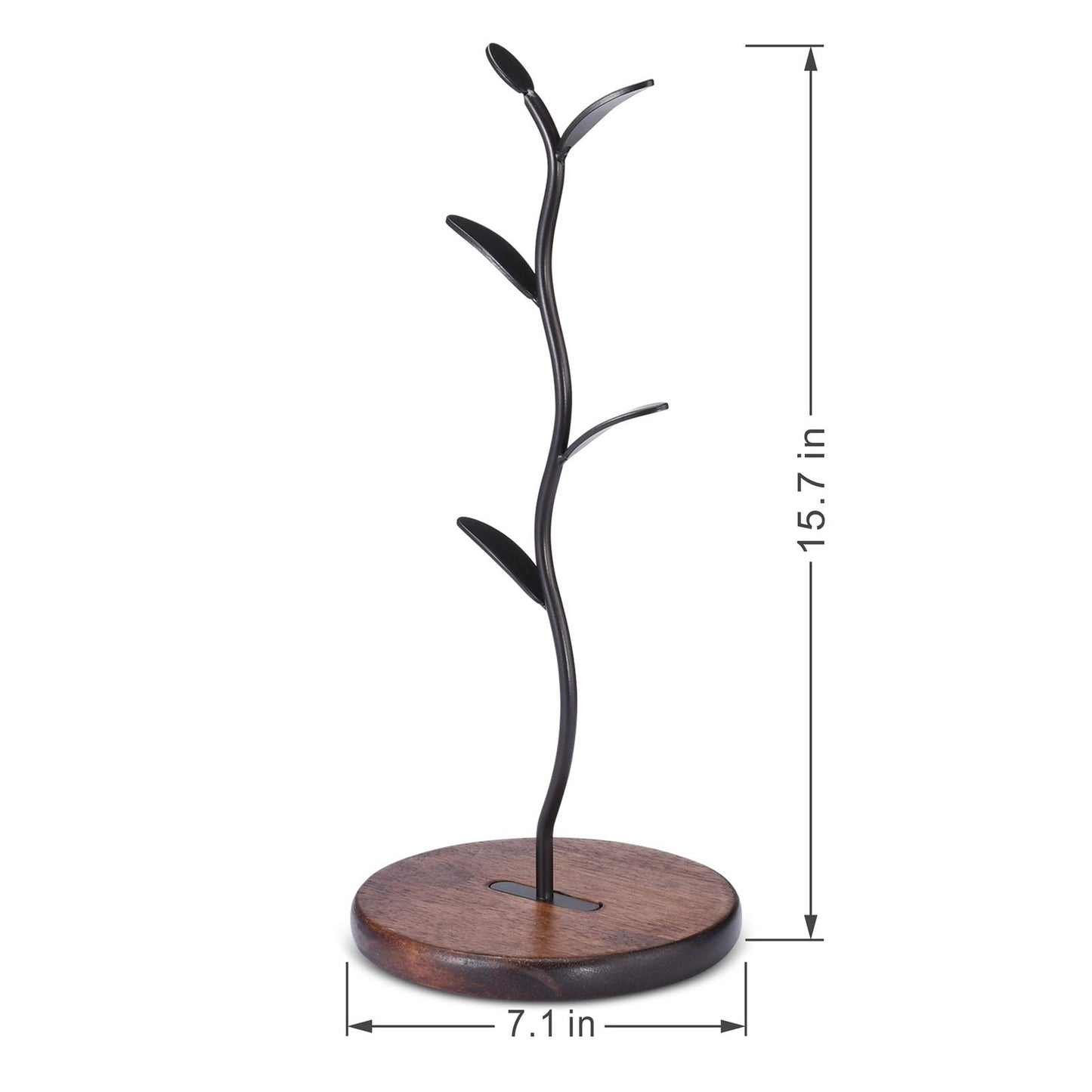 ALLCENER Mug Holder, Countertop Mug Tree, Coffee Mugs & Tea Cup Storage Rack, Coffee Counter Bar Accessory & Kitchen Organizer, Black (single row)