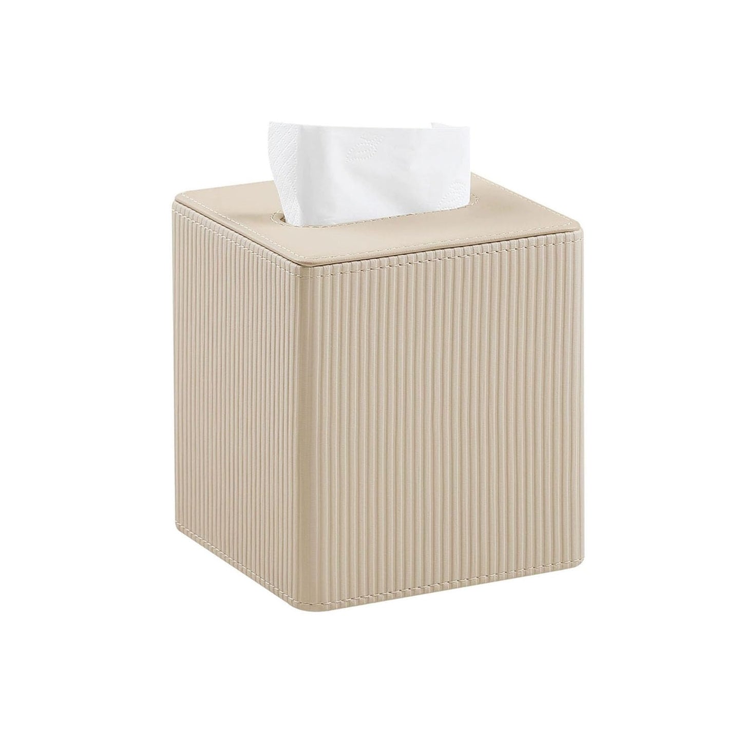 Tissue Box Cover Square with Magnetic Closure, PU Leather Tissue Box Holder for Bathroom NightStands Livingroom, Decorative Modern Square Tissue Holder