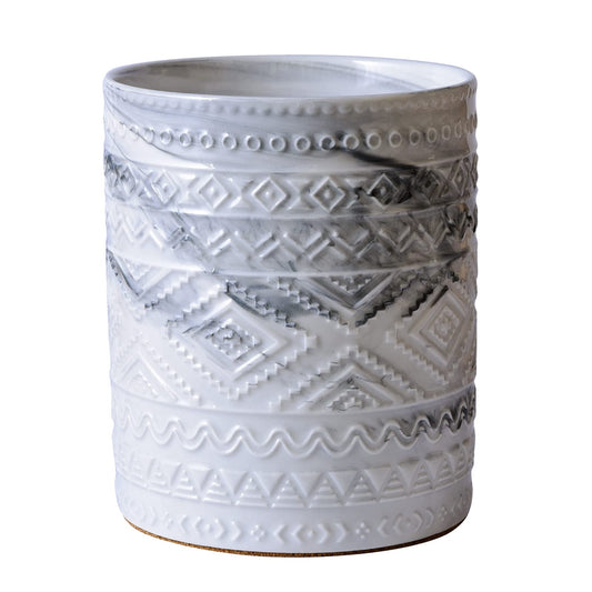 Yundu Grey Ceramic Marble Kitchen Utensil Holder for Countertop, Utensil Crock for Home Décor