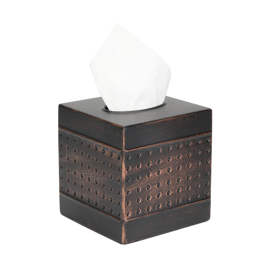 DSNMYO Industrial Style Tissue Box Cover, Tissue Holder, Square Box Covers,for bedrooms, Offices, bathrooms, Living Rooms etc.(Bronze)