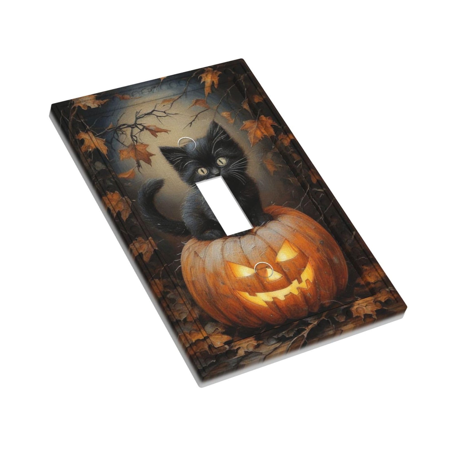 Decorative Art Light Switch Covers Pumpkin Cat forest Single Toggle Wall Plate Decorative Switchcover Electrical Switchplate