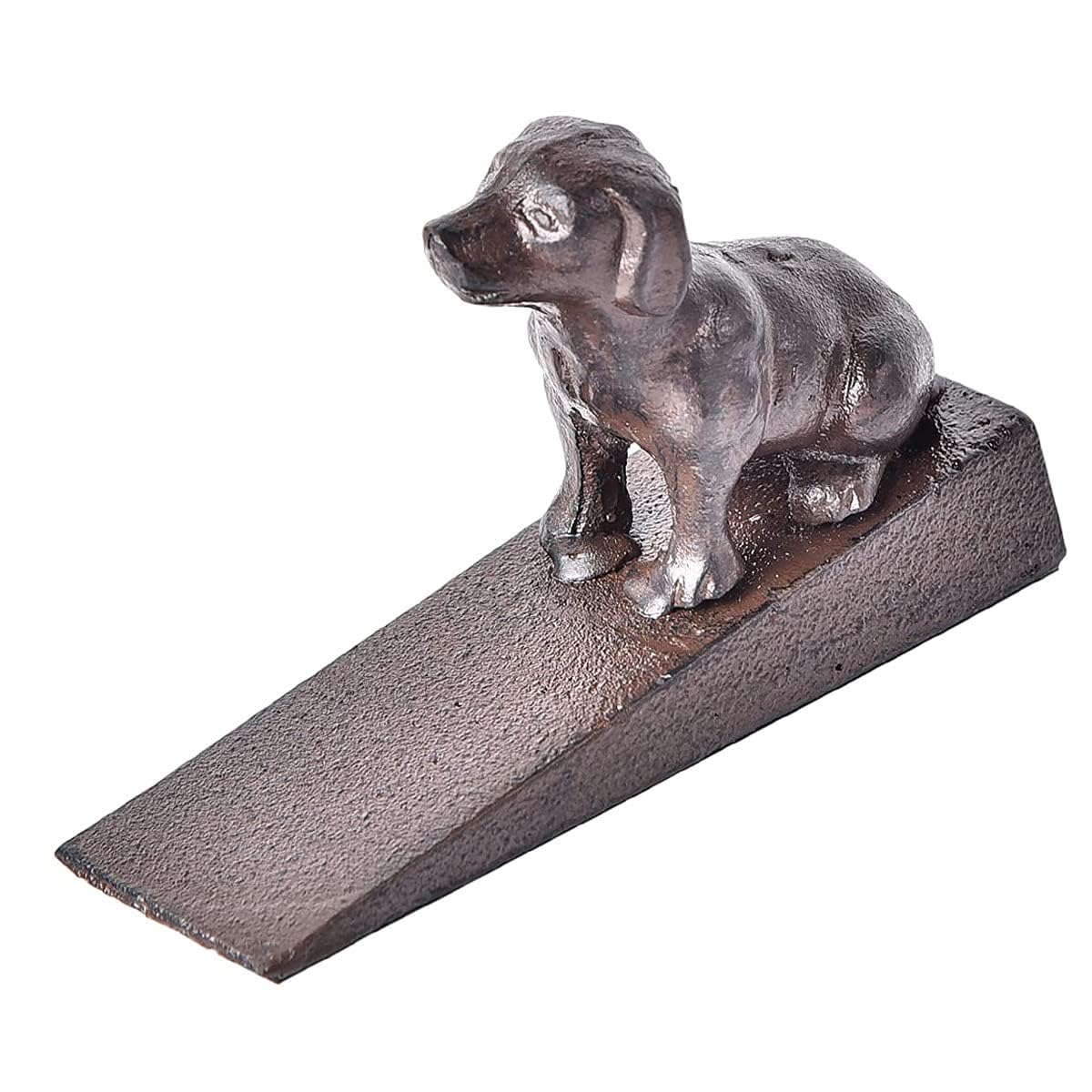 Sungmor Heavy Duty Cast Iron Dog Door Stops | Decorative Cute Animal Statue Metal Door Stopper Wedge with Non-Slip Mat | Solid & Antique Style Windproof Door Holder for Patio Yard Garden Farmhouse