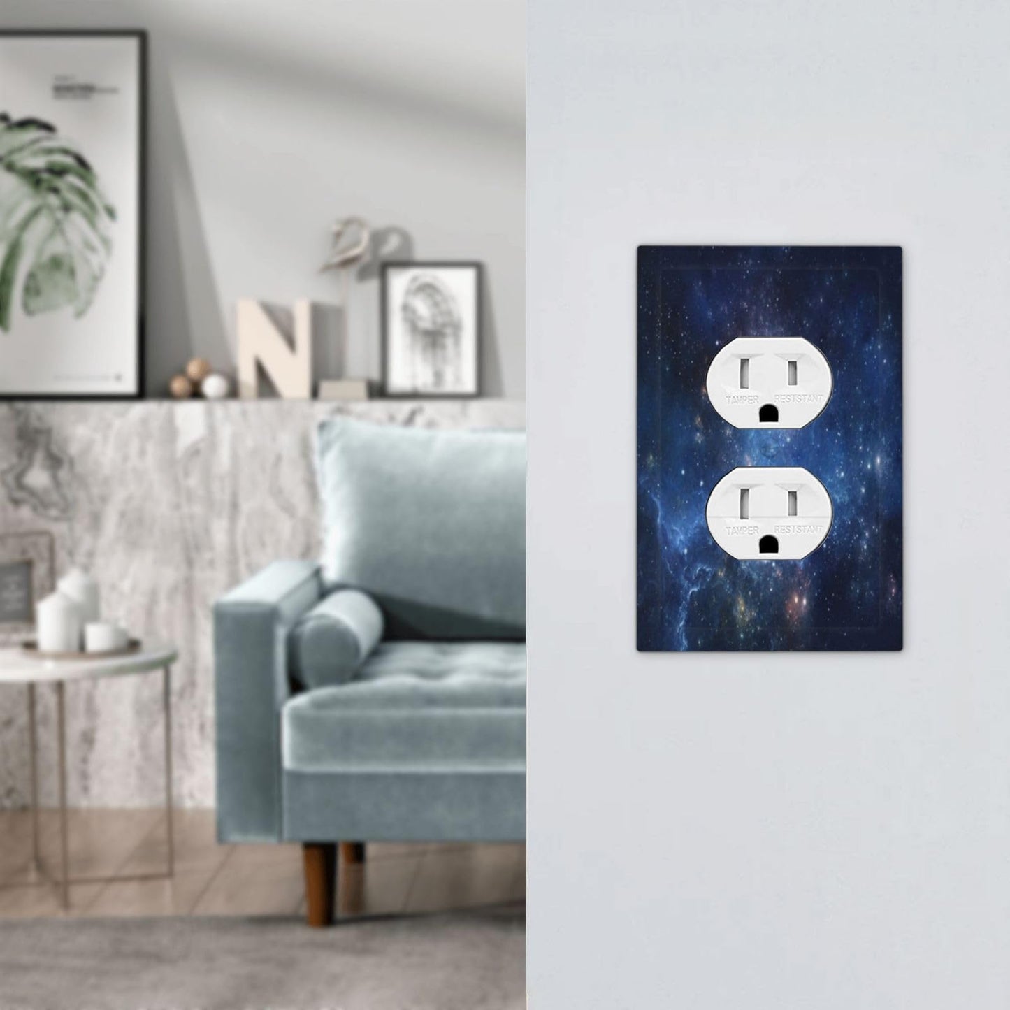 Fantastic Nebula Milky Way 1 Gang Duplex Device Wall Plate Cover Aerospace Starry Sky Universe Outlet Light Switch Cover Galaxy Cosmos Outer Space Electrical Faceplate Switchplate for Bedroom Bathroom