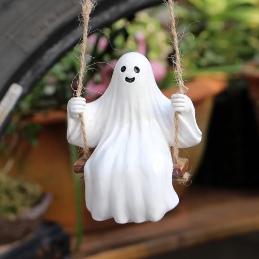 Cool Swinging Ghost Car Pendant,Cute Flying Ghost Car Interior Hanging Accessories Rear View Mirror Car Rearview Mirror Hanging Ornament Halloween Auto Interior Home Decoration Accessories