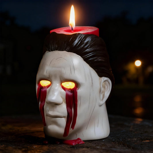 Generic Halloween Candle Holder Halloween Statue with Bleeding Eyes Decor Horror Candlestick Decoration, White, BE-012A