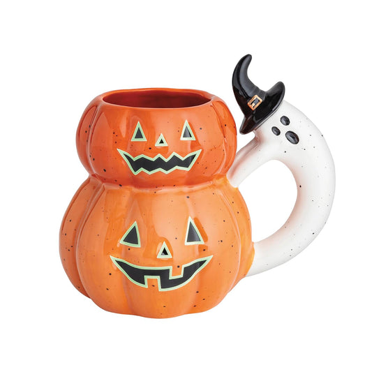 Mud Pie Halloween Pumpkin Glow in the Dark Mug