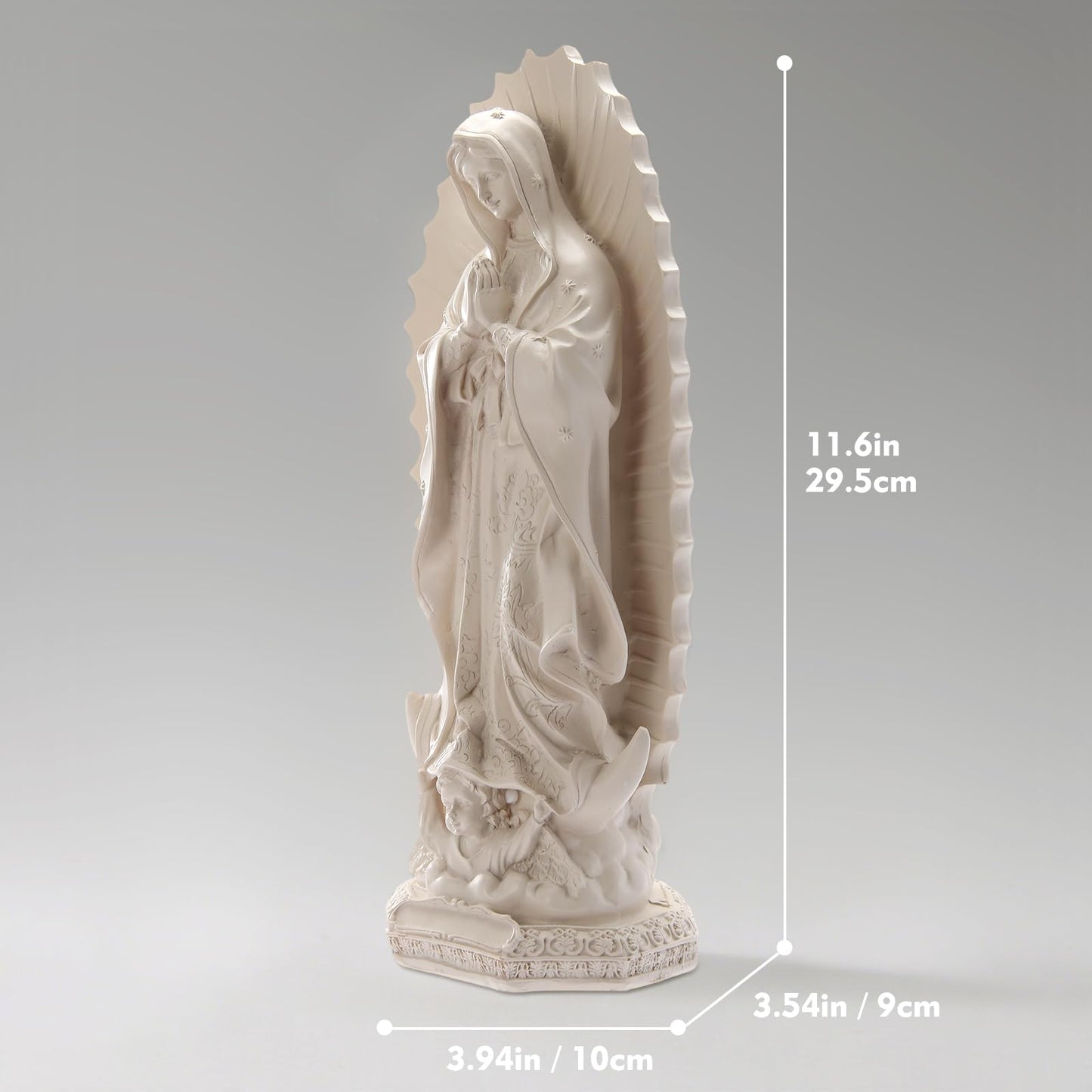 DICAFU Our Lady of Guadalupe Religious Statue, 11.6 inch Virgin Mary Figurine, Resin Sculpture, Inspirational Religious Art for Home Decor/Catholic Gift, Mother Mary Statue