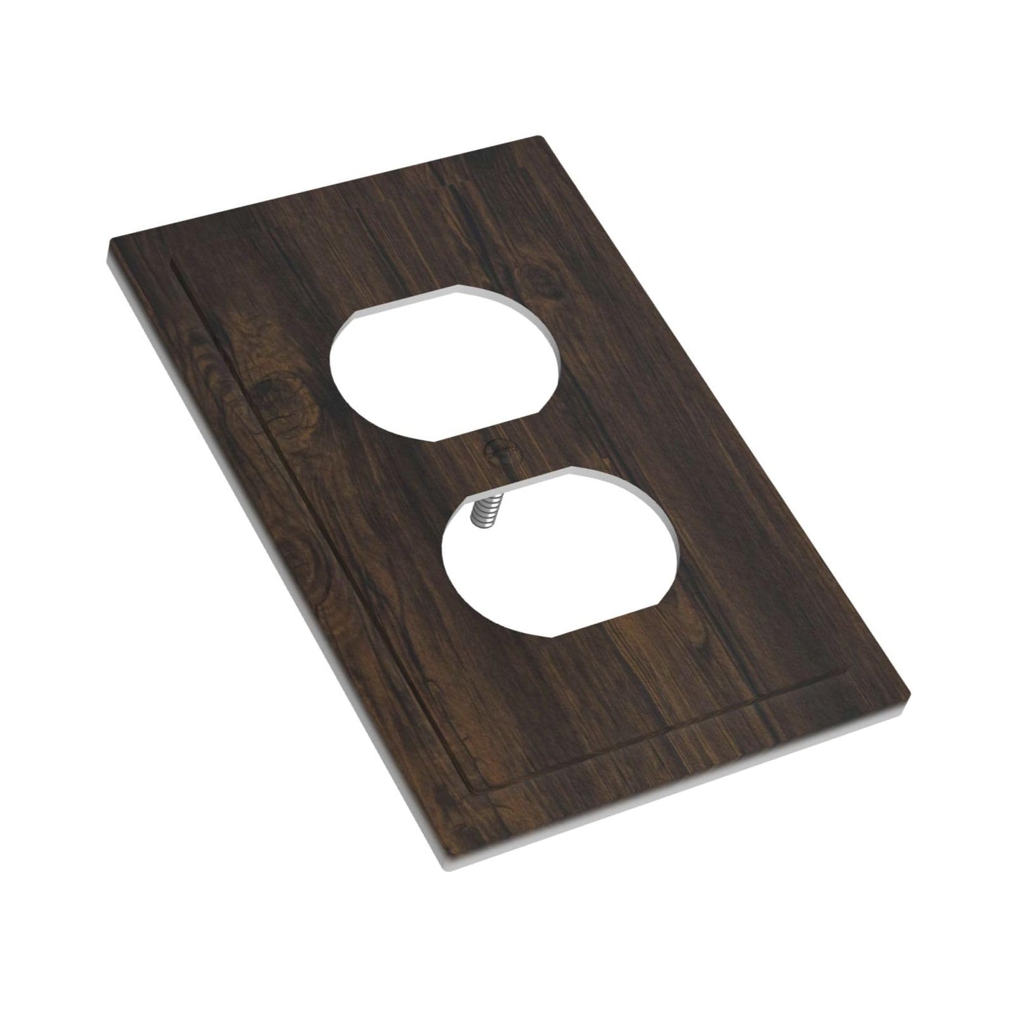 Wmhusu Outlet Covers Dark Brown Wood Texture Rustic Plank 1 Gang Duplex Light Switch Cover Plate Decorative Wall Plates Electrical Switchplate Receptacle Cover for Cabin Bedroom Decor（2Pack）