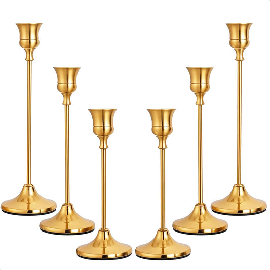 Chill Recipe Candlestick Holders Gold Taper Candle Holders 3 pcs Candle Sticks Holders for Home Decor Table Centerpiece Wedding Housewarming Festival