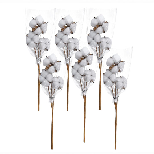 Hampton Art Cotton Short Stem 15" 6Pc, Cotton Stems Decor Branches, Decor, Stems, Flowers, Flowers Decor, Plant Decor Farmhouse