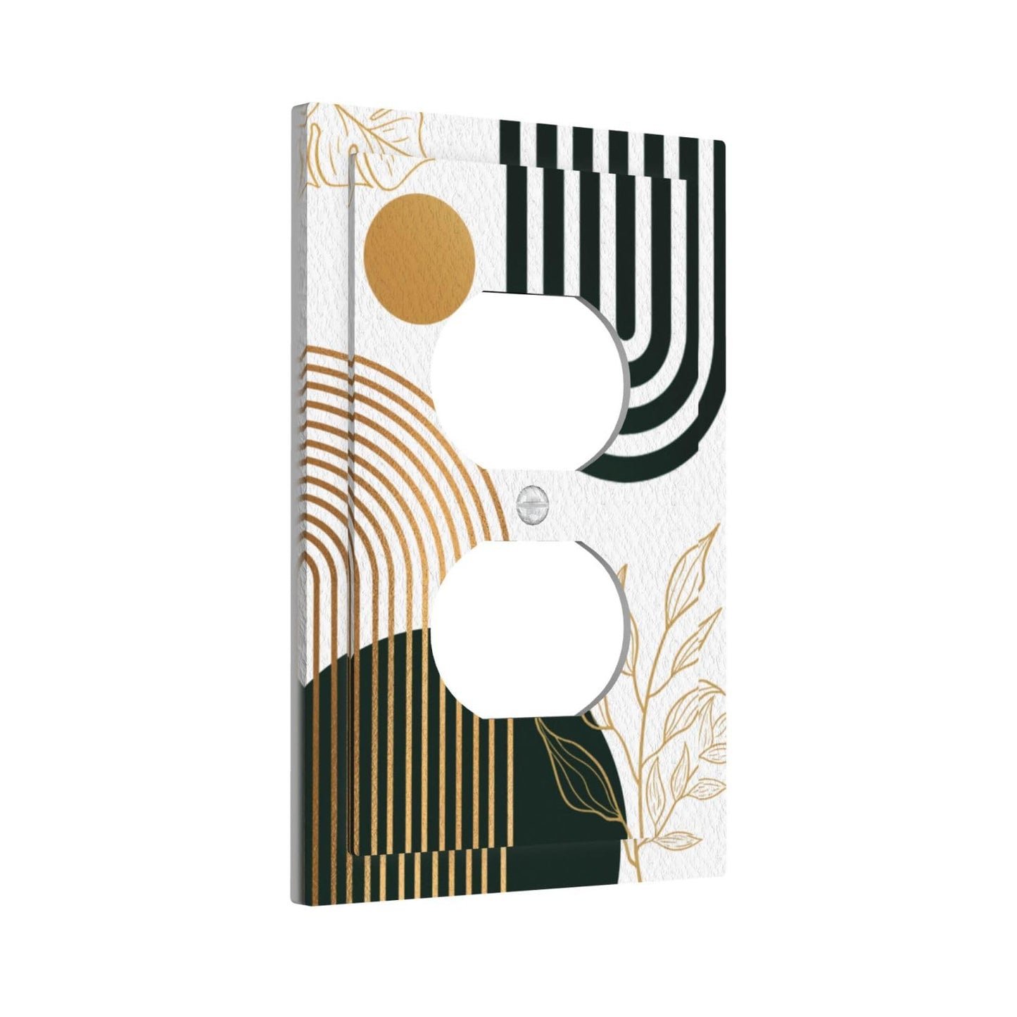 JDAKHD Mid Century Boho Decorative Outlet Covers Abstract 1 Gang Duplex Decorative Wall Plate Modern Sun Minimalist Aesthetic Arch Curve Leaves Geometric Light Switch Plate Covers Faceplate