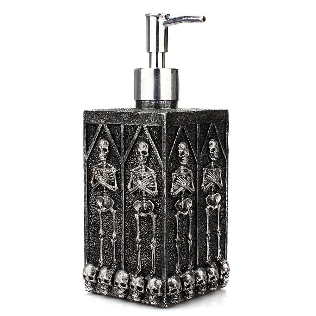 XUDREZ Soap Bottle Skull Design Refillable Hand Soap Lotion Liquid Soap Dispenser for Halloween Kitchen Bathroom Home Decoration