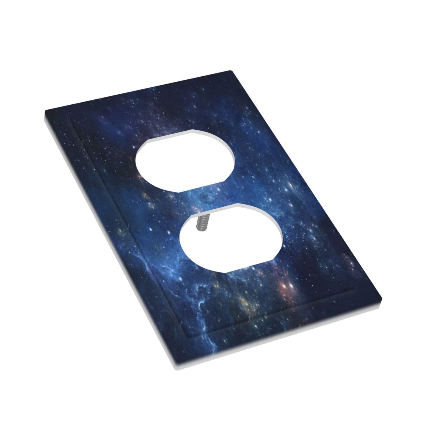 Fantastic Nebula Milky Way 1 Gang Duplex Device Wall Plate Cover Aerospace Starry Sky Universe Outlet Light Switch Cover Galaxy Cosmos Outer Space Electrical Faceplate Switchplate for Bedroom Bathroom
