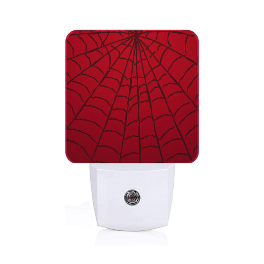 FSHVQKD Red Spider Web Night Light,Plug Into Wall Decor for Stairway,Hallway,Kitchen,Dusk to Dawn Sensor Nightlights for Boys/Girls/Women/Men Room Gifts