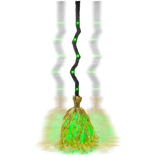 DR.DUDU 35" Animated Witches Broom Halloween Decor Magic Witch Broomstick