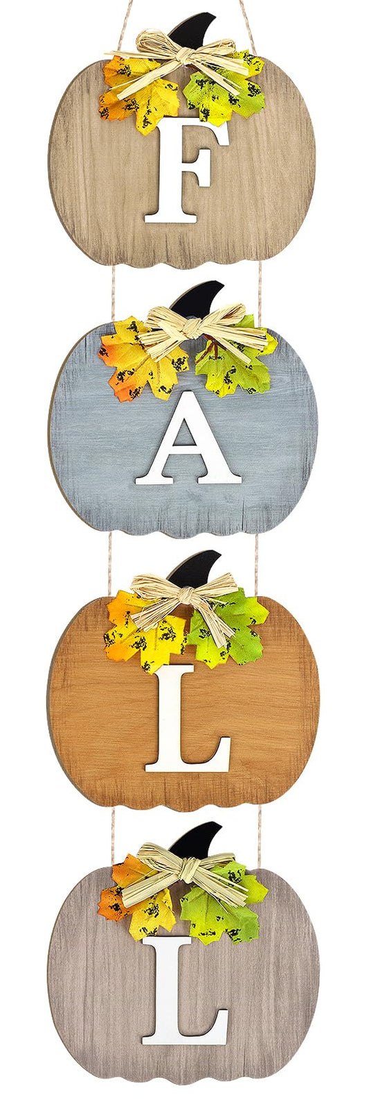 Fall Pumpkin Decoration Wooden Door Wreath for Front Door Sign Wall Signs, Thanksgiving Autumn Harvest Sign Hanging for Home Wall Decor Halloween Party Outdoor Indoor Supply Blue Orange White