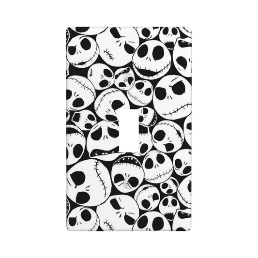 Halloween Skull Light Switch Cover Decorative Single Toggle Wall Plate 1-Gang Art Electrical Faceplate for Home Bedroom Decor 4.50" x 2.76"