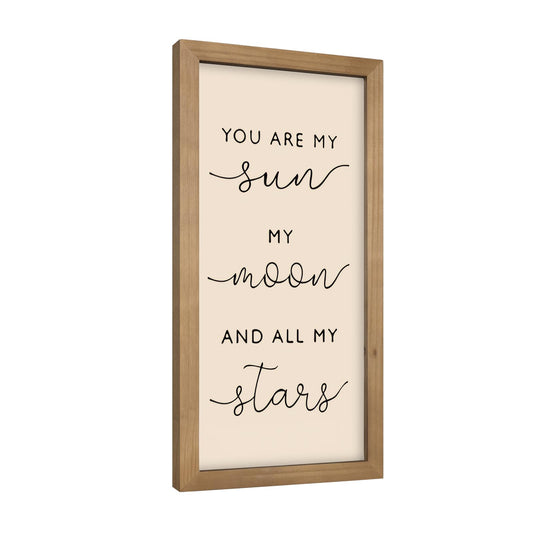 pechpell 11.8×5.9 In Nursery Wall Art, Wooden Sign Baby Room Wall Decor, You are My Sun Moon and Star Rustic Space Themed Kids Girl Boy Teen Room Bedroom Playroom Farmhouse Decorations for Home