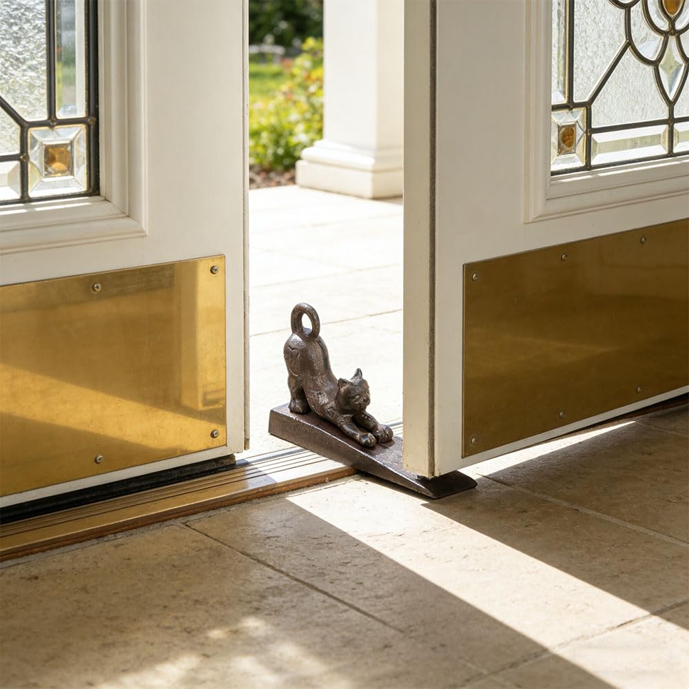 YukaBa Home Locomotion Stretching Cat Door Stopper, Black (Cat A-1 Pack)