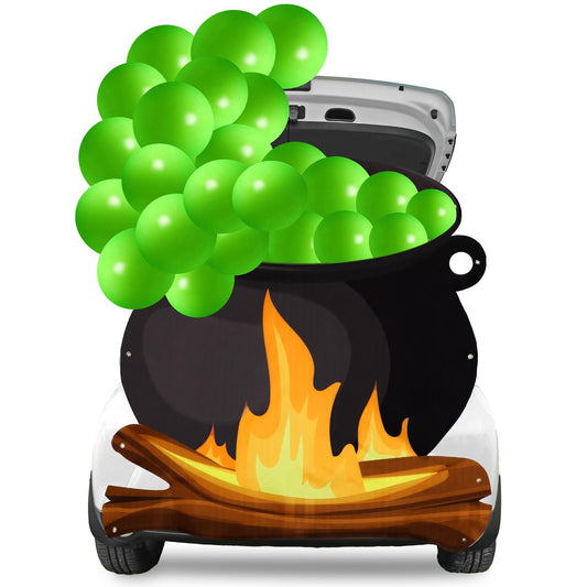 Panelee Halloween Large Witches Pot Trunk or Treat Car Decorations Kit Witch Cauldron Banner Decor Balloons Halloween Garage Door Witch Wizard Party Decorations for Home Yard Party Supplies