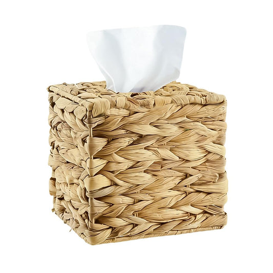 1 Pcs Handwoven Water Hyacinth Square Tissue Box Cover