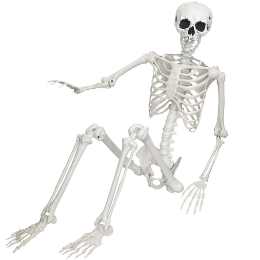 5.4Ft/165cm Skeleton Decor,Halloween Skeleton Life Size Skeleton Realistic Plastic Human Bones with Movable Joints for Halloween Dia de Los Muertos Decoration (Gray, 5.4ft)