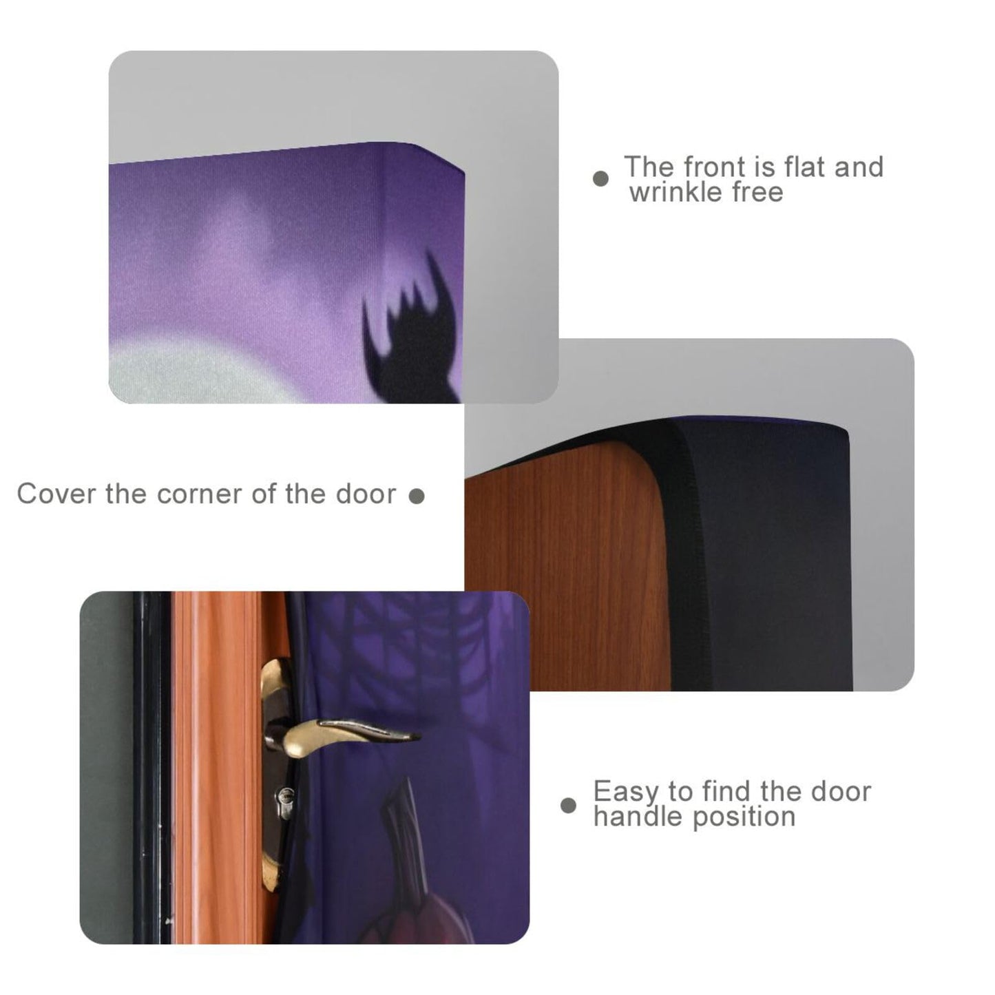 Wajiw Halloween Pumpkin Door Cover Washable High Elastic Fabric Front Door Cover for Festive Party Home Decor,32x79Inch