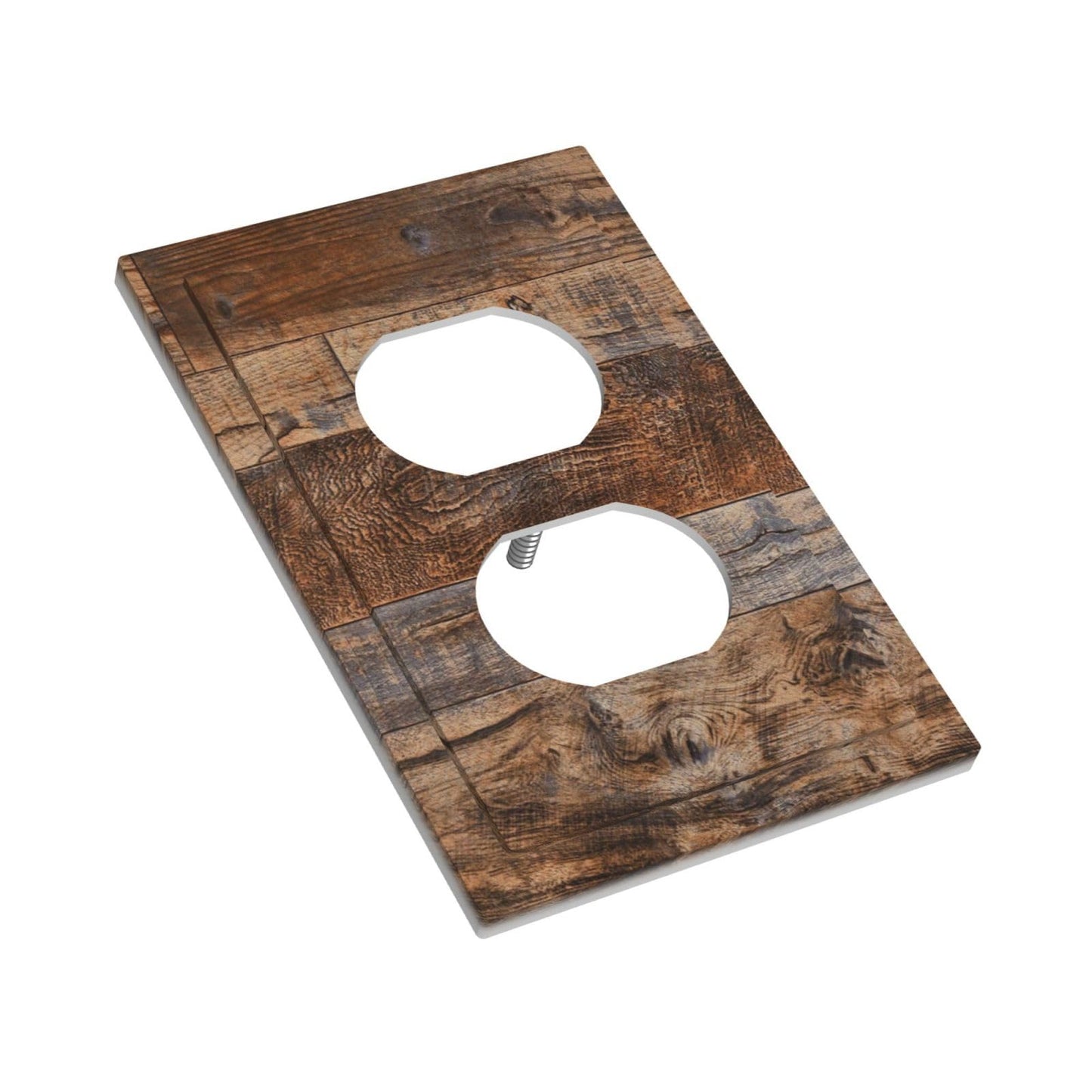 MUZUMU Rustic Reclaimed Wood Duplex Outlet Cover Plate