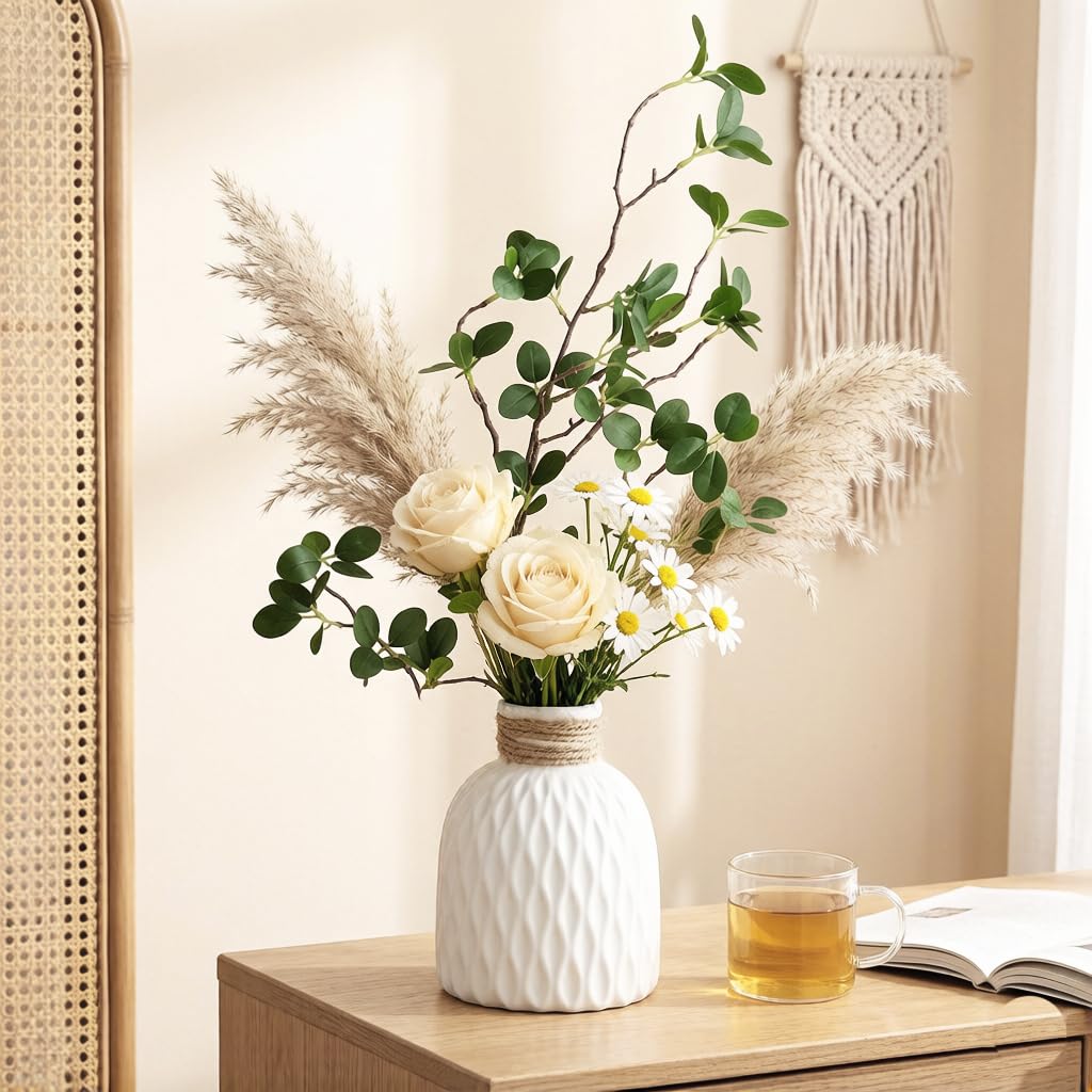 Htmeing Artificial Eucalyptus Green Branches with Leaves Faux Long Stems Fake Greenery Plants Ficus Twigs for Home Office Shop Farmhouse Decoration 110cm/43,2pcs