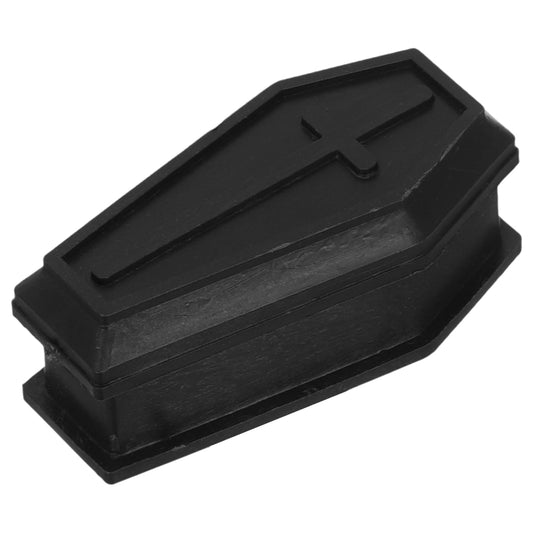 Healifty Mini Coffin Model Storage Box with Lid 2.08 X 1.1 X 0.9 Inches Black Plastic Coffin Decor for Halloween Dollhouse Ornament Candy Holder Party Prank