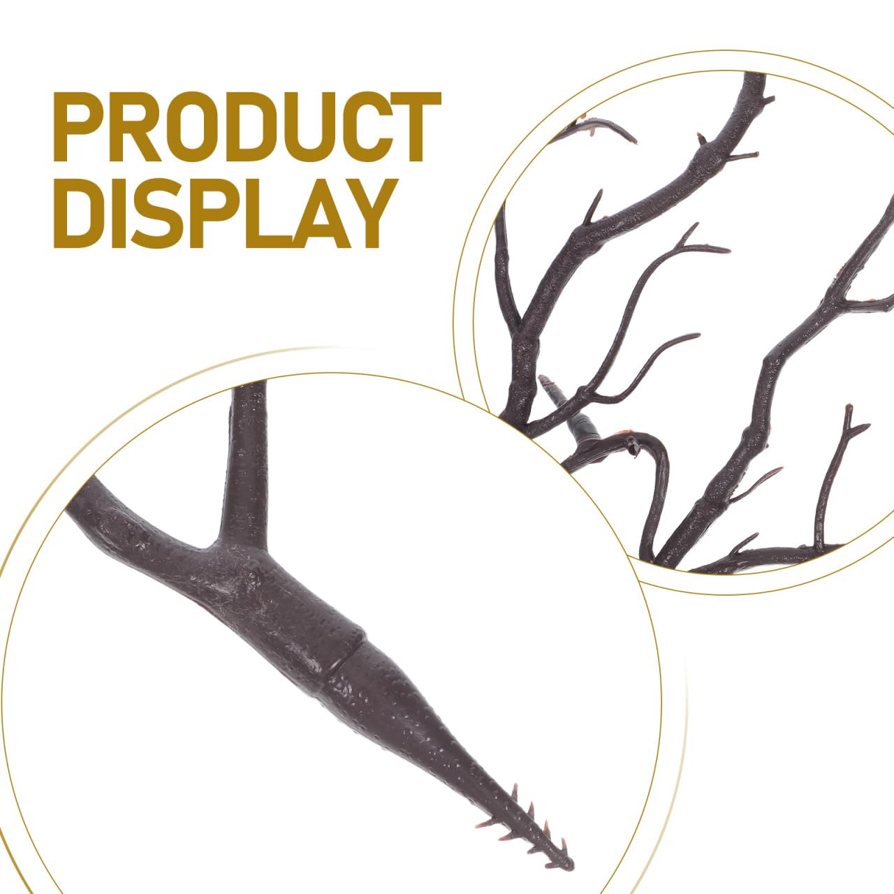LIFKOME Artificial Antler Dried Tree Branches 13.76'' Art Witch Antler Branch Decorative Plant Twigs Plastic Dry Branches Decor for Wedding Christmas Party Home Supplies Brown 4pcs