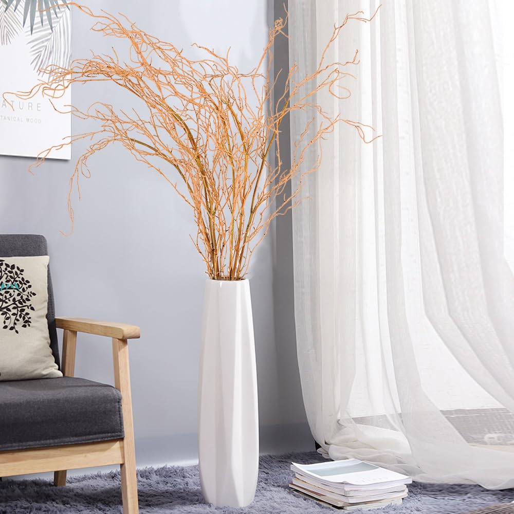 Melorca&Guilla Artificial Branches for Vase,3PCS 51inch Faux Branches Faux Curly Willow Branches,Bendable Fake Sticks Twigs Greenery Stems Branches for Shop Garden Office Home Décor (3, Wood-51inch)