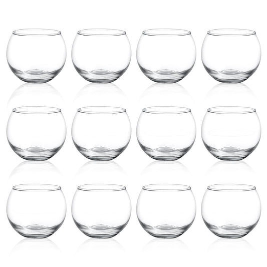 PINIWON 12pcs Clear Glass Tealight Candle Holder, Round Votive Candle Holders, Small Bowl Candle Holder Bulk for Wedding Table Centerpieces Home Decor