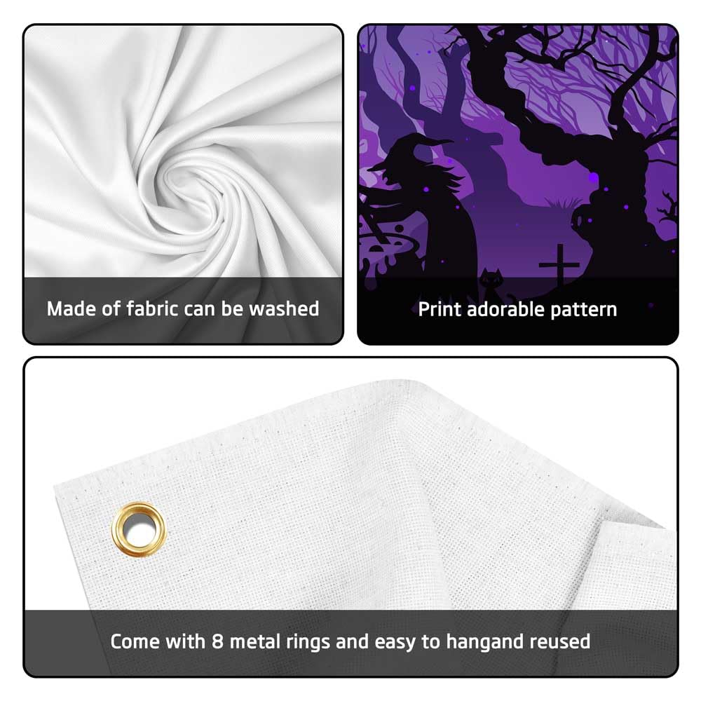 Lofaris 6x13ft Halloween Garage Door Cover Banner Purple Night Bat Full Moon Witch Graveyard Glowing Pumpkin Decor Outdoor Indoor Spooky Party Wall Window Yard Photography