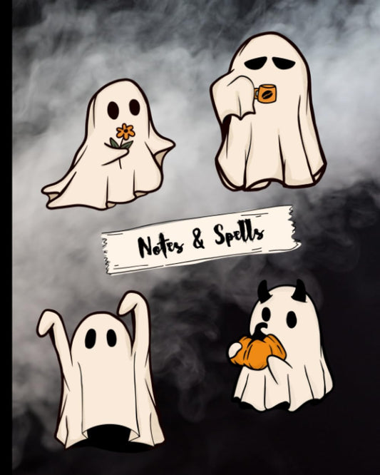 Halloween Inspirational Journal: Kawaii Ghosts | Paperback Notebook | 8" X 10" | 120 pages
